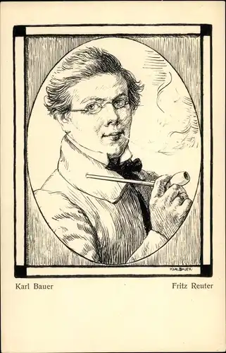 Künstler Ak Bauer, Karl, Dichter und Schriftsteller Fritz Reuter