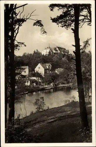 Ak Woltersdorf bei Berlin, Bundeshaus und Erholungsheim, Rückansicht vom Kalksee Kanal