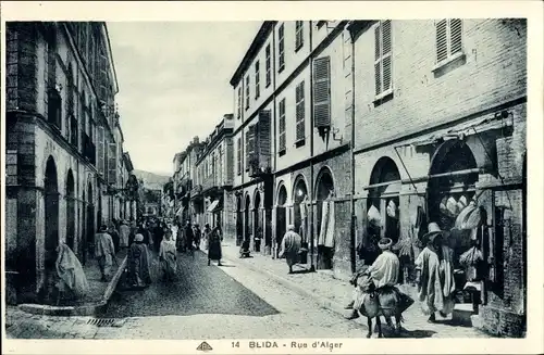 Ak Blida Algerien, Rue d'Alger
