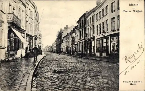 Ak Menin Menen Meenen Lys Westflandern, Rue de Bruges