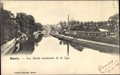 Ak Menin Menen Meenen Lys Westflandern, Les Bords enchantes de la Lys