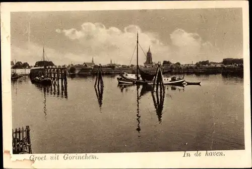 Ak Gorinchem Südholland Niederlande, In de haven