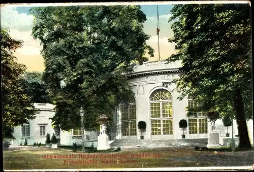 Ak Dresden, Internationale Hygiene Ausstellung 1911, Französischer Staats-Pavillon
