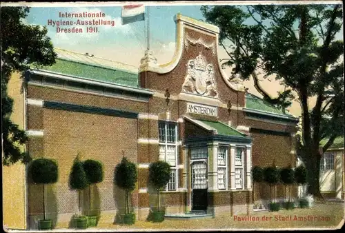 Ak Dresden, Internationale Hygieneausstellung 1911, Pavillon d. Stadt Amsterdam