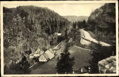 Ak Kudowa Zdrój Bad Kudowa Schlesien, Talblick, Forsthausrestaurant, Heuscheuerstraße