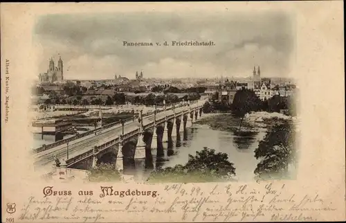 Ak Magdeburg an der Elbe, Panorama v. d. Friedrichstadt