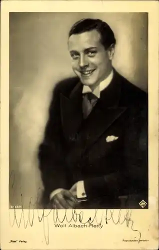 Ak Schauspieler Wolf Albach Retty, Portrait, Ross Verlag 6469 1