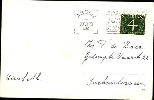 Ak Appelscha Fryslân Friesland Niederlande, Landweggetje