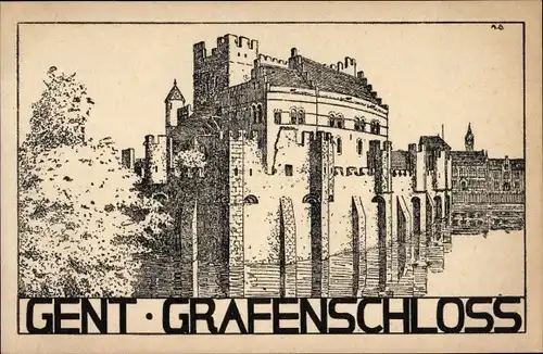 Künstler Ak Gand Gent Ostflandern, Grafenschloss