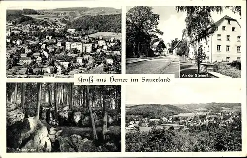 Ak Hemer im Sauerland, Gesamtansicht, An der Steinert, Felsenmeer, Panorama