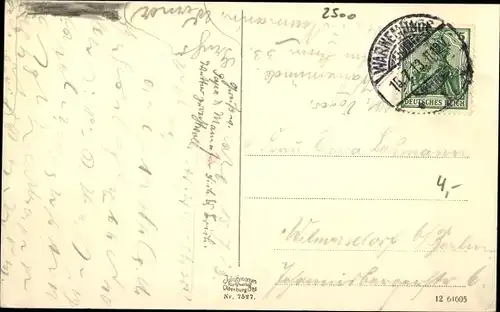 Mondschein Ak Ostseebad Warnemünde Rostock, Am Strom