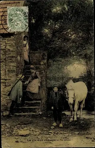 Ak La vie aux champs, Au revoir, Pferd
