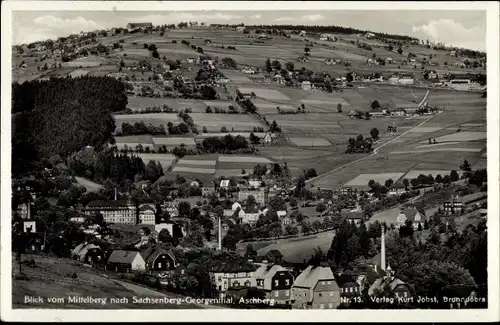 Ak Sachsenberg Georgenthal Klingenthal im Vogtland, Blick vom Mittelberg