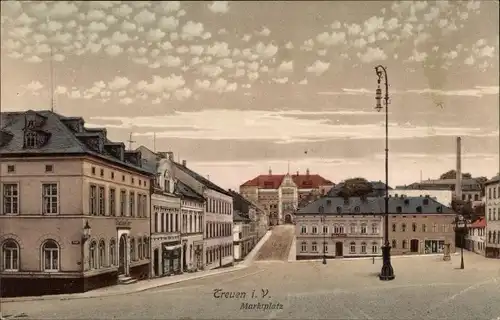 Ak Treuen im Vogtland, Marktplatz