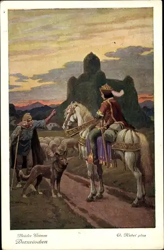 Künstler Ak Kubel, Otto, Märchen, Gebrüder Grimm, Aschenbrödel, Prinz, Schäfer