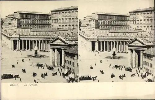 Stereo Ak Vatikan Vatican, Petersplatz