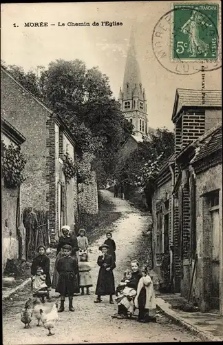 Ak Morée Loir et Cher, Le Chemin de l'Eglise