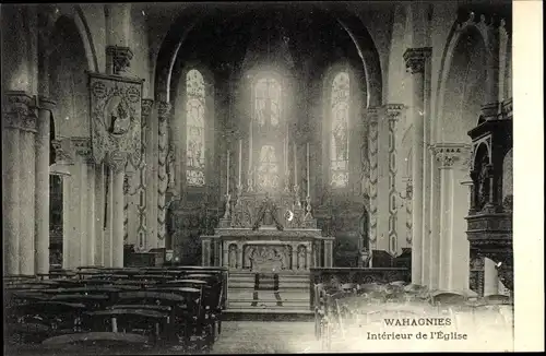 Ak Wahagnies Nord, Interieur de l'Eglise