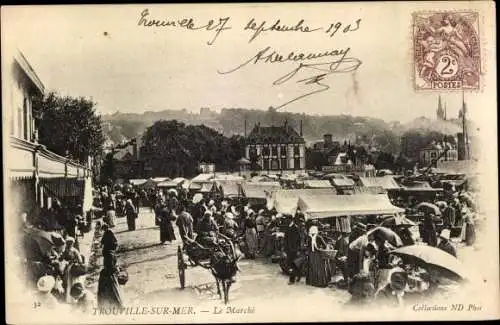 Ak Trouville sur Mer Calvados, Le Marché