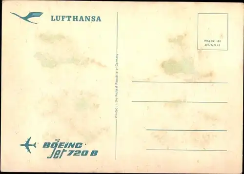 Ak Boeing 720 B Jet, Lufthansa, deutsches Passagierflugzeug