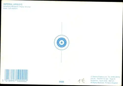 Künstler Ak Ashford, Britisches Passagierflugzeug, Imperial Airways, Argosy Air Liner
