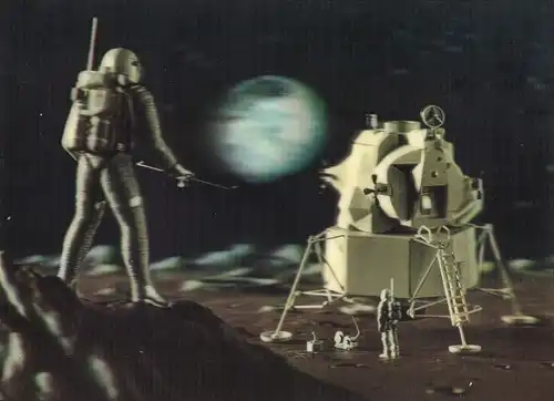 3 D Ak Lunar Module, Mondlandefähre, Astronauten, Erde