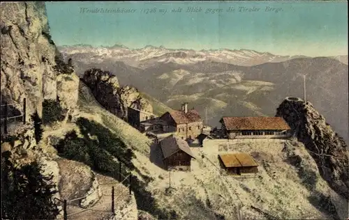 Ak Wendelstein in Mittelfranken, Wendelsteinhäuser mit Blick gegen die Tiroler Berge