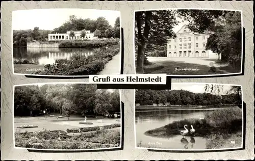 Ak Helmstedt in Niedersachsen, Quellenhof, Kurpark, Theater