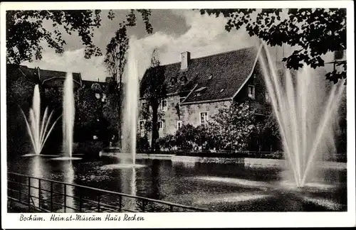 Ak Bochum im Ruhrgebiet, Heimatmuseum Haus Recken, Fontänen