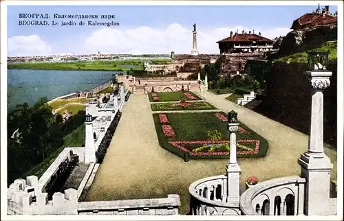 Ak Belgrad Serbien, Blick zum Garden von Kalemegdan