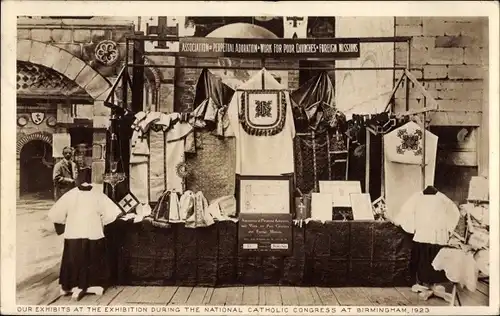 Ak Exhibits at the Exhibition during the National Catholic Congress at Birmingham 1923