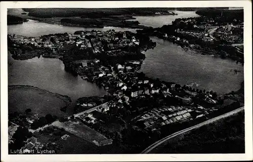 Ak Lychen in der Uckermark, Fliegeraufnahme