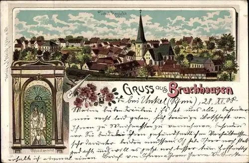 Litho Bruchhausen bei Unkel am Rhein, Gesamtansicht, Gnadenbild