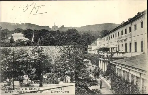 Ak Bad Wilhelmshöhe Kassel in Hessen, Grand Hotel Wilhelmshöhe, Aussicht, Garten