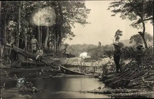 Foto Ak Mwadingusha DR Kongo Zaire, Kolonialisten