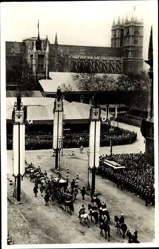 Ak London, Coronation, King George VI, Westminster Abbey