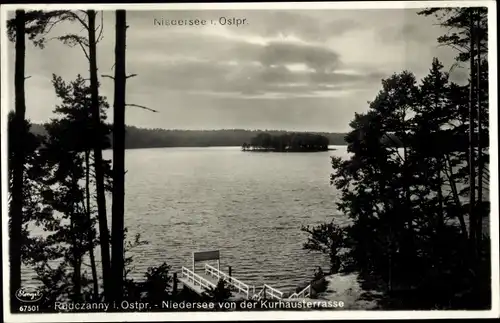 Ak Ruciane Nida Rudczanny Nidden Niedersee Masuren Ostpreußen, Blick von der Kurhausterrasse