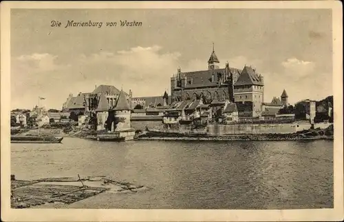Ak Malbork Marienburg Westpreußen, Blick von Westen