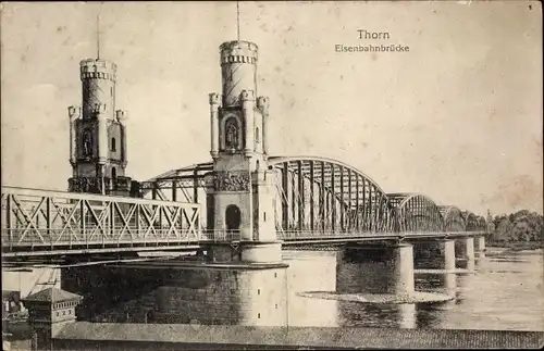 Ak Toruń Thorn Westpreußen, Eisenbahnbrücke