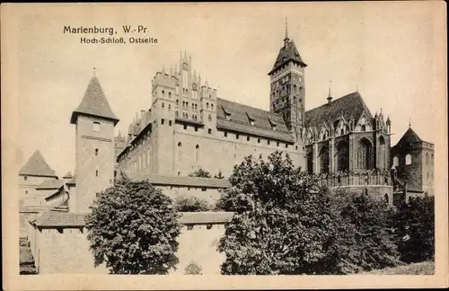 Ak Malbork Marienburg Westpreußen, Hochschloss, Ostseite