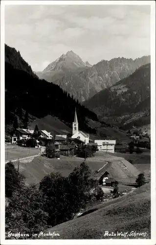 Ak Gaschurn in Vorarlberg, Teilansicht mit Kirche
