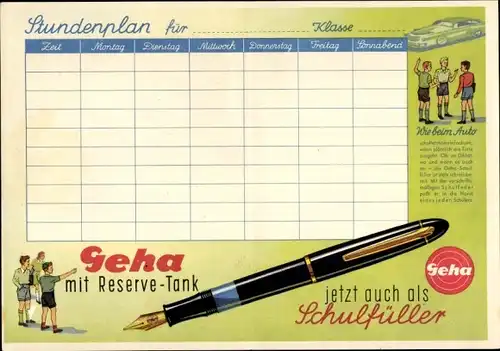 Stundenplan Geha Füller, Schulfüller mit Reservetank, Einen besonderen technischer Fortschritt