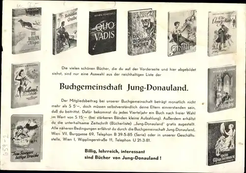 Stundenplan Verlag Buchgemeinschft Jung-Donauland Wien, Bücher Neuererscheinungen um 1960