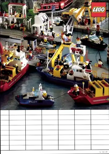 Stundenplan (ohne Tageseinteilung) LEGO, Hafenwelt Hafenanlagen Schiffe um 1980