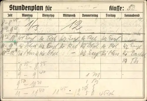 Stundenplan Radiergummis Elefant, Monopol, AKA und Moll - Treibt Sport zu allen Jahreszeiten um 1930