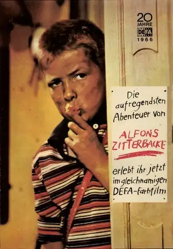 Stundenplan DDR 20 Jahre DEFA 1966, Alfons Zitterbacke jetzt als Filmheld 1966