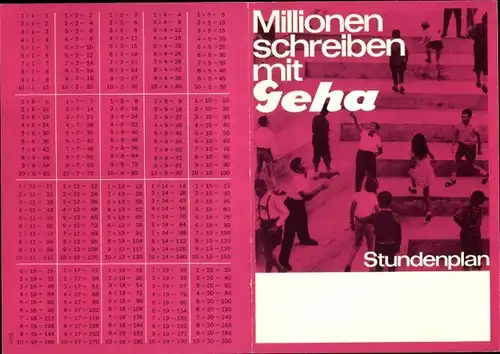 Stundenplan Geha Füller, Patronen-Schulfüller 3V um 1970