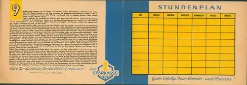 Stundenplan DDR Sparkasse, Sterne und Planeten im Größenvergleich um 1970