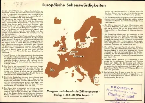 Stundenplan BIOX-Ultra Sauerstoff-Zahnpasta - Europäische Sehenswürdigkeiten um 1960