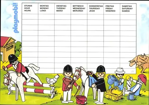 Stundenplan Playmobil Eskimos, Turnierreiten 80-er Jahre, Iglu, Hundeschlitten, Reiter, Picknick